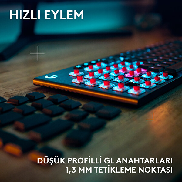 Logitech G G915 X Lightspeed Kablosuz Siyah Oyuncu Klavyesi US Layout Tactile