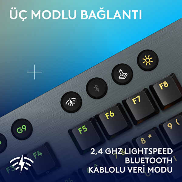 Logitech G G915 X Lightspeed Kablosuz Siyah Oyuncu Klavyesi US Layout Tactile