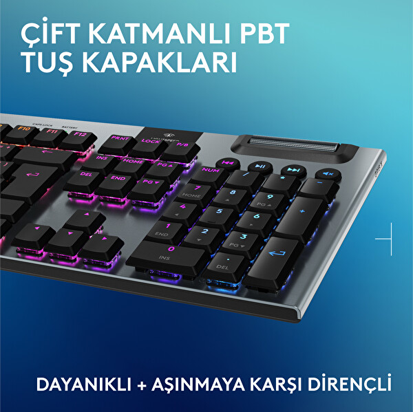 Logitech G G915 X Lightspeed Kablosuz Siyah Oyuncu Klavyesi US Layout Tactile