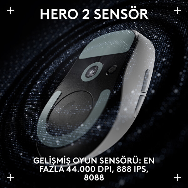 Logitech G Pro X Superlight 2 Dex Kablosuz Beyaz Oyuncu Mouse