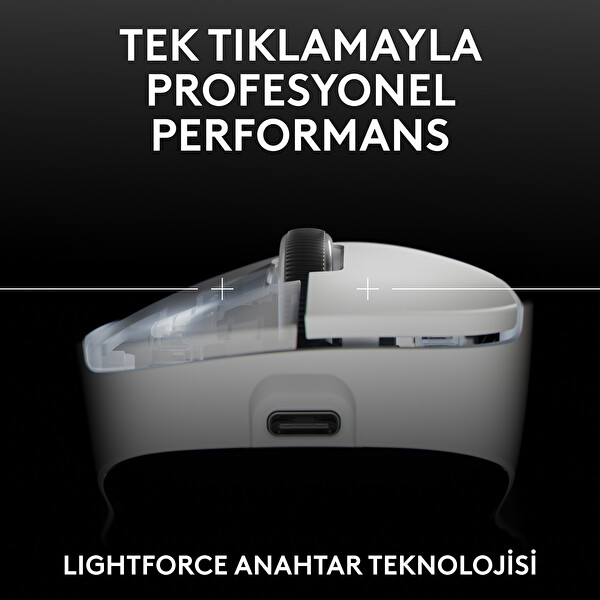 Logitech G Pro X Superlight 2 Dex Kablosuz Beyaz Oyuncu Mouse