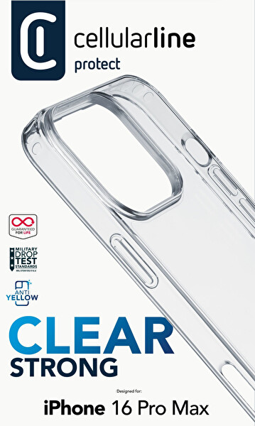 Cellularline iPhone 16 Pro Max Clearduo Şeffaf Kılıf CLEARDUOIPH16PRMT