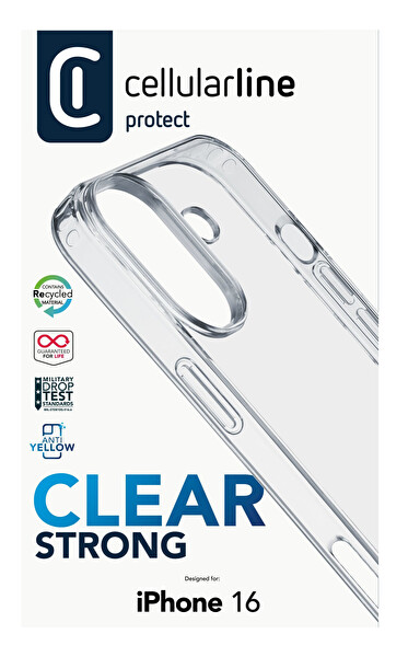 Cellularline iPhone 16 Clearduo Şeffaf Kılıf CLEARDUOIPH16T 2