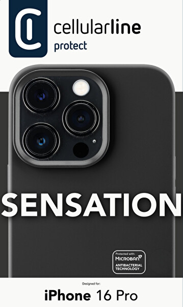 Cellularline iPhone 16 Pro Sensation Siyah Kılıf SENSATIONIPH16PROK