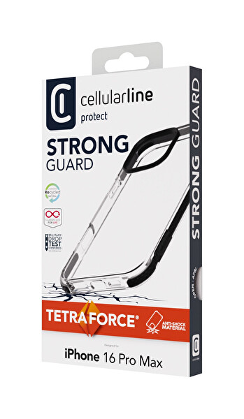 Cellularline iPhone 16 PRO MAX Tetraforce Ultra Koruma Şeffaf Kılıf TETRACIPH16PRMT 3