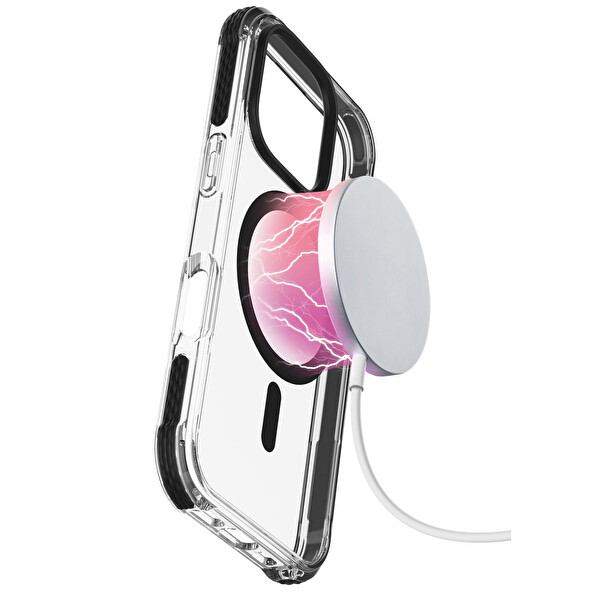 Cellularline iPhone 16 Pro Max Tetraforce Magsafe Ultra Koruma Şeffaf Kılıf TETRACMAGIPH16PRMT