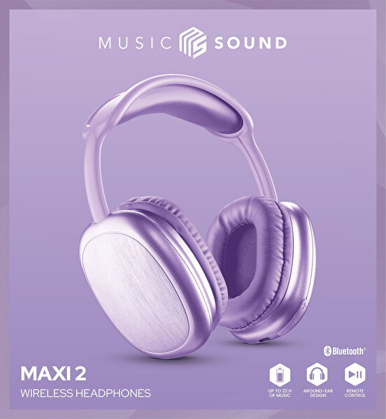 Cellularline Music Sound Maxi 2 Kulak Üstü Lila Kablosuz Kulaklık BTHEADBMSMAXI2V