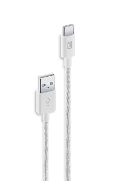 Cellularline 150 CM USB to USB-C Dayanıklı Örgü Beyaz Data Kablosu SBDATABRATOC15W