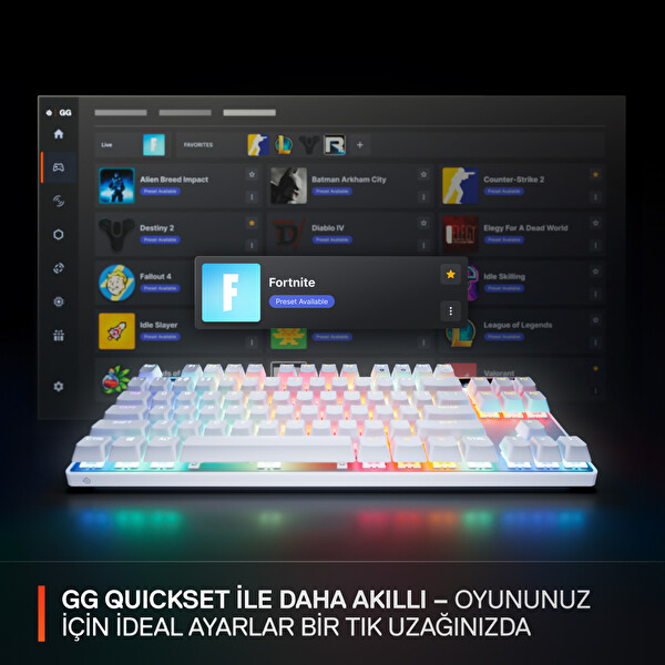 Steelseries Apex Pro Tkl Gen 3 Mekanik Kablolu Gaming Klavye Beyaz