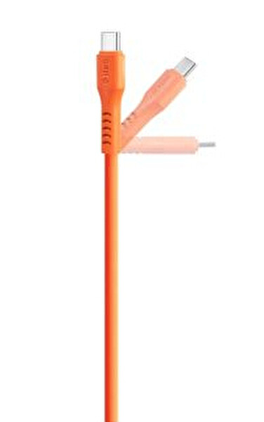 Ttec 2DK59NT USB-C USB-C 120CM 60W PD/QC Neon Turuncu Hızlı Şarj/Data Kablosu