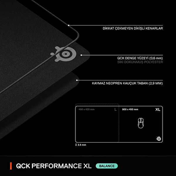 Steelseries QCK Performans XL Gaming Mousepad Balance SSMP63433