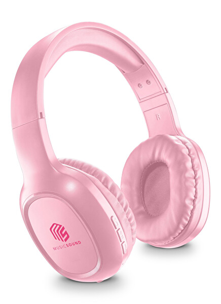 Music Sound Basic Kulak Üstü Kablosuz Pembe Kulaklık 