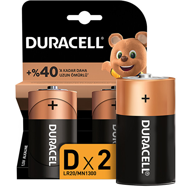 Duracell D Buyuk Boy Pil 2'li Kart (C)