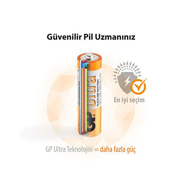 GP Ultra AA Alkalin 2 Li Kalem Pil