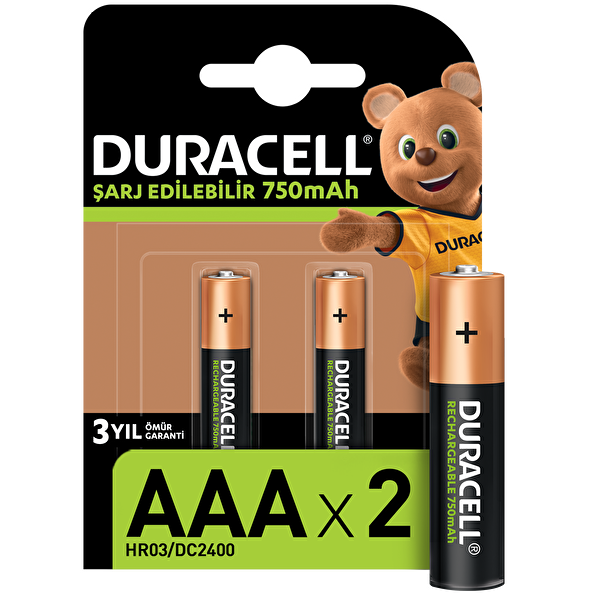 Duracell Duracell AAA 750 mAh-2K Şarj Edilebilir Pil