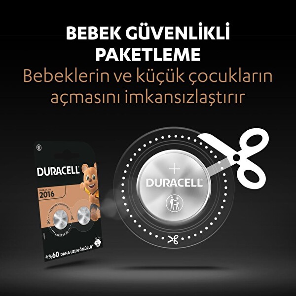 Duracell 2016 2 Li 3Volt Düğme Pil