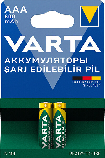 Varta Şarjlı Pil 56703101412/ 2 AAA 800 mAh R2U Pil