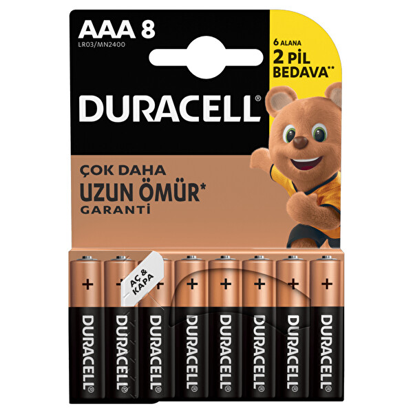 Duracell Basic AAA 8'li İnce Kalem Pil