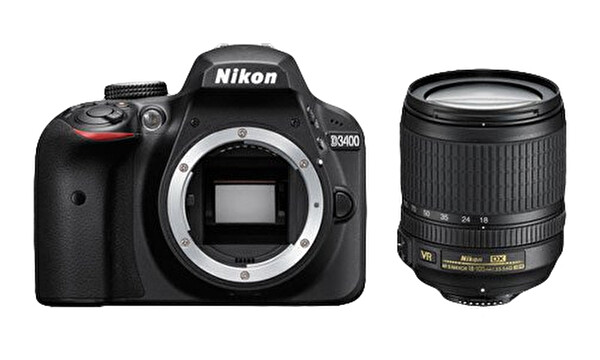 Nikon D3400 18-105 VR Lens 24.2 MP 3' LCD Ekran Dijital SLR Fotoğraf Makinesi
