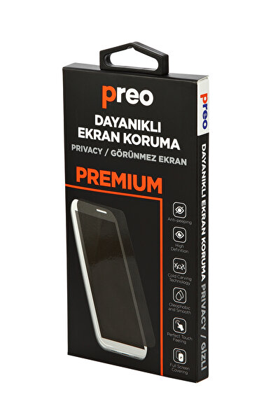Preo  Dayanıklı İPhone 13 Pro Max Ön Nano Privacy Premium Ekran Koruma