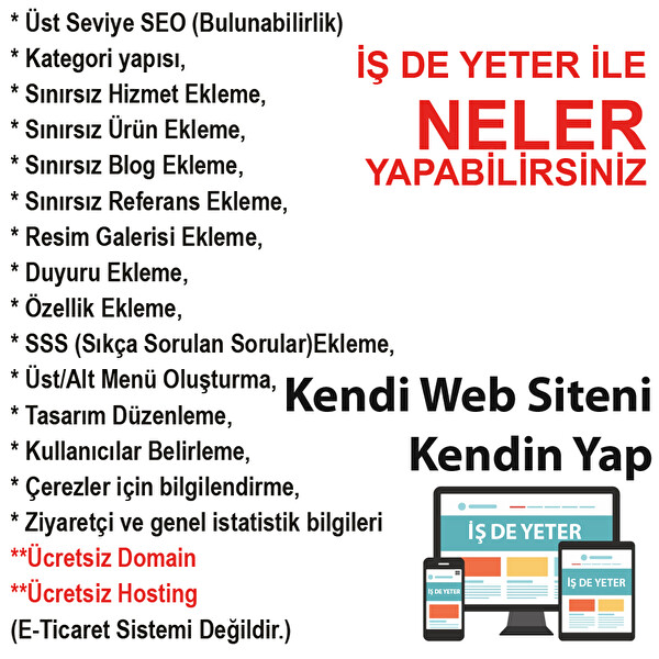 İş De Yeter 1 Yıllık Web Tasarım Kurulum Hizmet Paketi