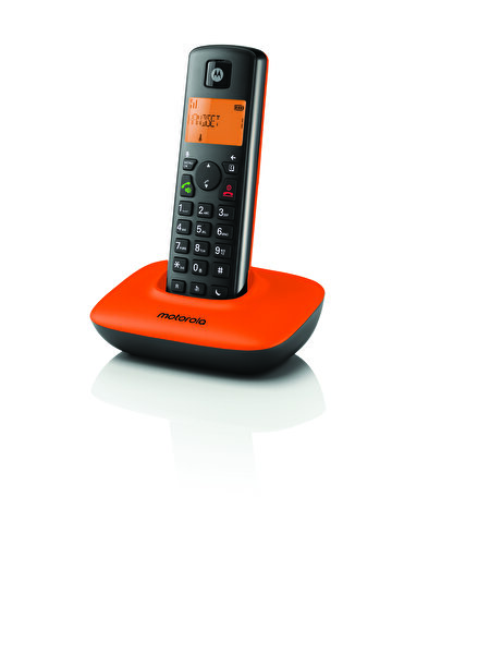 Motorola T 401+ Çağrı Engelleme Handsfree ve Turuncu Işıklı Ekran Özellikli Turuncu Siyah Dect Telefon