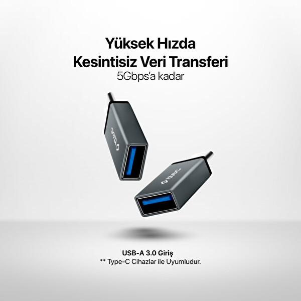 Ttec Type-C - Usb-A 3.0 Otg Dönüştürücü Adaptör Uzay Grisi