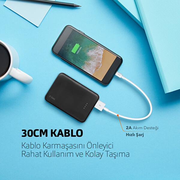 Ttec Mini Cable 30 Cm iPhone 5 Beyaz Şarj Kablosu