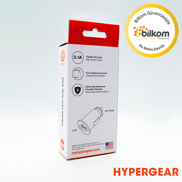 Naztech Hypergear 2.1A 2X Hızlı Araç Şarj Aleti Başlığı Siyah