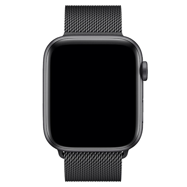 Qfit Apple Watch Uyumlu 42/44mm Çelik Kordon Milano Loop Siyah
