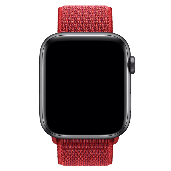 Qfit Apple Watch Uyumlu 42/44mm Spor Hasır Loop Kordon Kırmızı