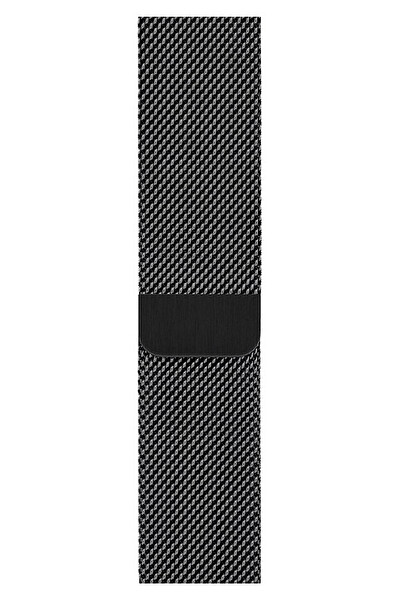 Qfit Apple Watch42/44mm Uyumlu Spor Hasır Loop Siyah Kordon