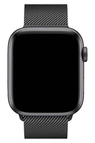 Qfit Apple Watch42/44mm Uyumlu Spor Hasır Loop Siyah Kordon