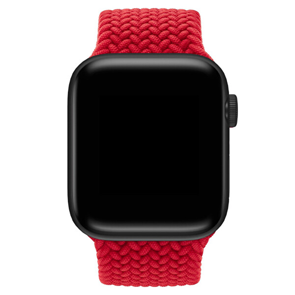 Qfit Apple Watch Uyumlu 42/44mm Spor Örgü Loop Kordon Kırmızı S