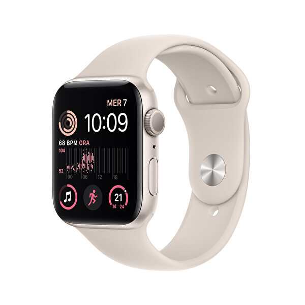 Apple Apple Watch SE GPS 44MM Yıldız Işığı Alüminyum Kasa ve Yıldız Işığı Spor Kordon