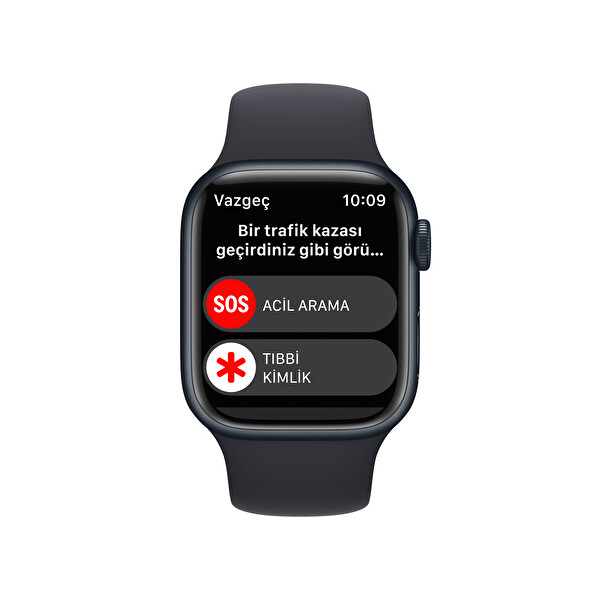 Apple Watch Series 8 GPS + Cellular 41MM Gece Yarısı Alüminyum Kasa ve Gece Yarısı Spor Kordon