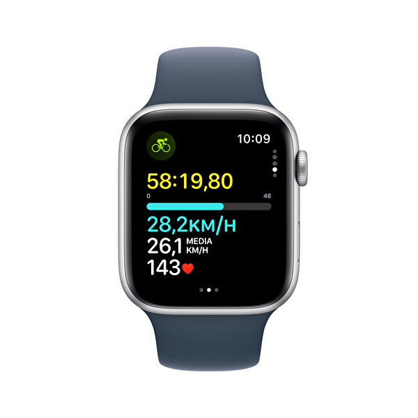 Apple Watch Se Gps 44mm Gümüş Alüminyum Kasa ve Storm M/L Mavi Sport Band