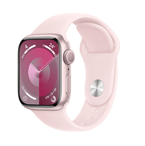 Apple Watch Series 9 Gps 41mm Pembe Alüminyum Kasa ve Light Pembe Sport Band M/L