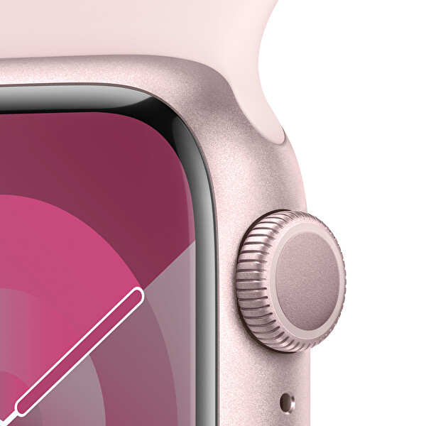 Apple Watch Series 9 Gps 41mm Pembe Alüminyum Kasa ve Light Pembe Sport Band M/L