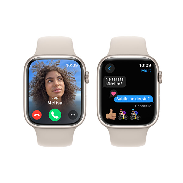 Apple Watch Series 9 GPS 45mm Starlight Aluminium Case with Starlight Sport Band - M/L