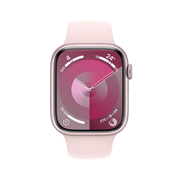 Apple Watch Series 9 Gps 45mm M/L Pembe Alüminyum Kasa ve Light Pembe Sport Band