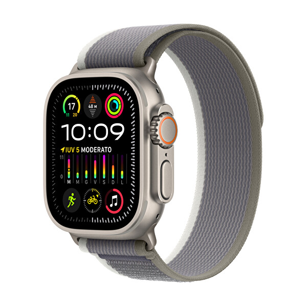 Apple Apple Watch Ultra 2 Gps + Cellular, 49mm Titanyum Kasa ve Yeşil/Gri Trail Loop - S/M