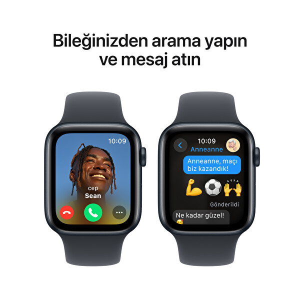 Apple Watch SE GPS 44mm Gece Yarısı Alüminyum Kasa ve Gece Yarısı Spor Kordon - M/L