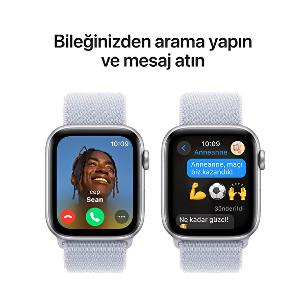 Apple Watch SE GPS 44mm Gümüş Alüminyum Kasa ve Bulut Mavisi Spor Loop