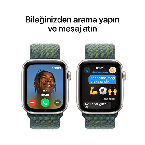Apple Watch SE GPS 44mm Yıldız Işığı Alüminyum Kasa ve Göl Yeşili Spor Loop