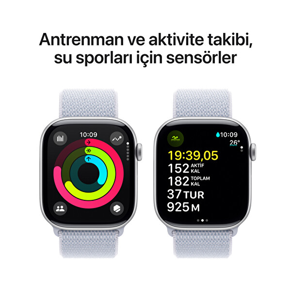 Apple Watch Series 10 GPS 46mm Gümüş Alüminyum Kasa ve Bulut Mavisi Spor Loop