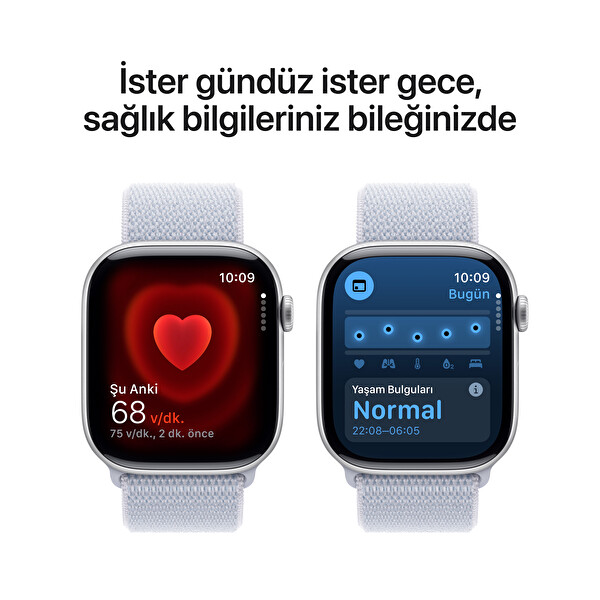 Apple Watch Series 10 GPS 46mm Gümüş Alüminyum Kasa ve Bulut Mavisi Spor Loop