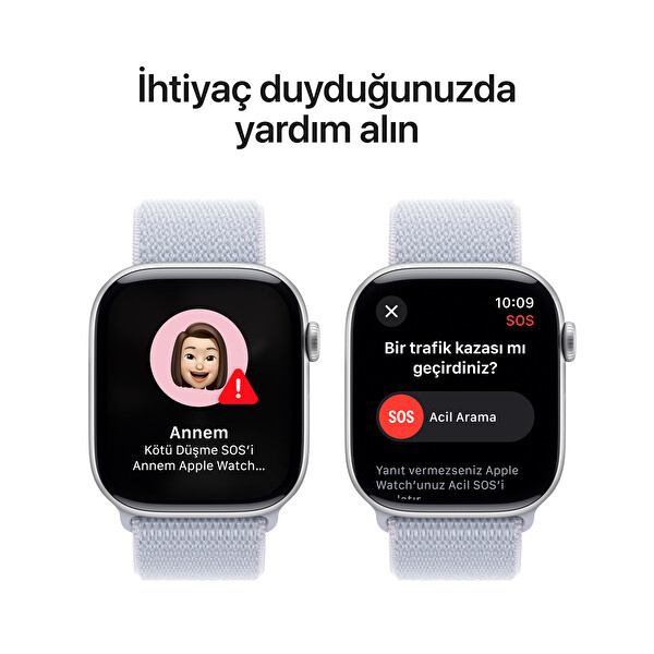 Apple Watch Series 10 GPS 46mm Gümüş Alüminyum Kasa ve Bulut Mavisi Spor Loop