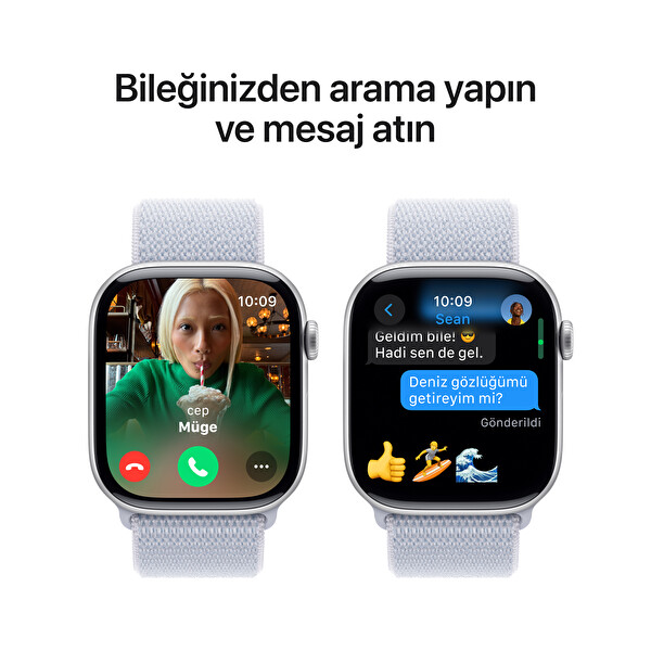 Apple Watch Series 10 GPS 46mm Gümüş Alüminyum Kasa ve Bulut Mavisi Spor Loop