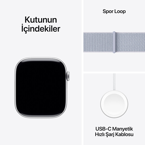 Apple Watch Series 10 GPS 46mm Gümüş Alüminyum Kasa ve Bulut Mavisi Spor Loop